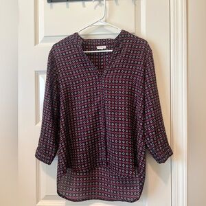 Antilia Femme Red and Black Tunic with Cuffed Sleeves